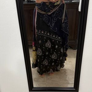 Elegant Black Floral Women's Skirt